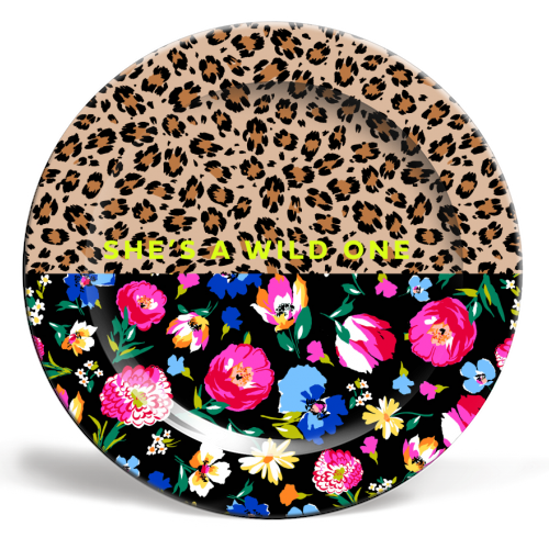 SHE'S A WILD ONE - ceramic dinner plate by PEARL & CLOVER
