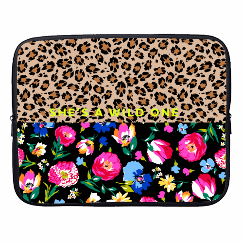 SHE'S A WILD ONE - designer laptop sleeve by PEARL & CLOVER