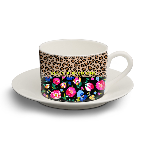 SHE'S A WILD ONE - personalised cup and saucer by PEARL & CLOVER