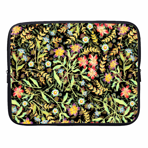 Midnight Meadows - designer laptop sleeve by Patricia Shea