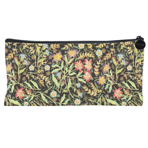 Midnight Meadows - flat pencil case by Patricia Shea