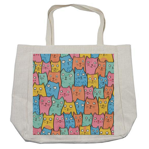 Cat Crowd - cool beach bag by Drawn to Cats