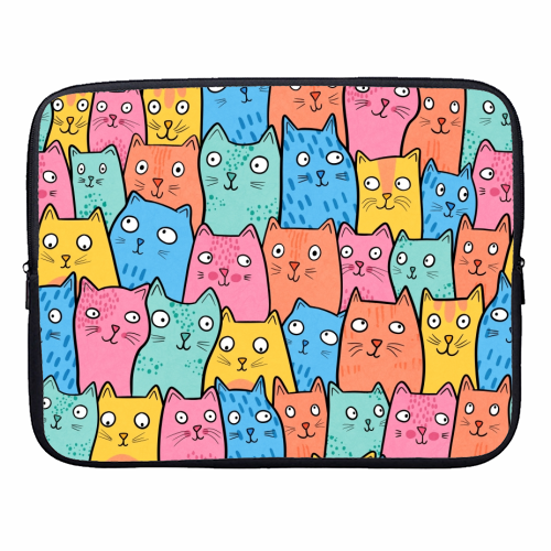 Cat Crowd - designer laptop sleeve by Drawn to Cats