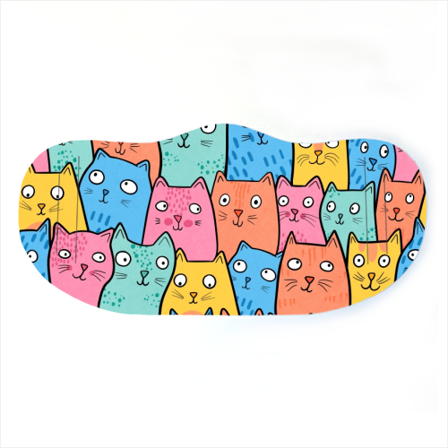 Cat Crowd - face cover mask by Drawn to Cats
