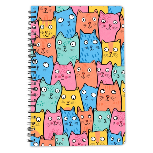 Cat Crowd - personalised A4, A5, A6 notebook by Drawn to Cats