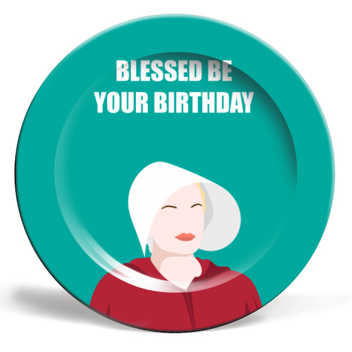 Blessed Be Your Birthday - ceramic dinner plate by Adam Regester