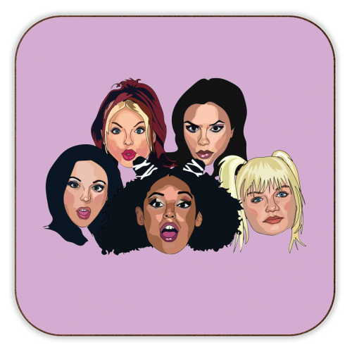 Spice Girls Collection - personalised beer coaster by Catherine Critchley.