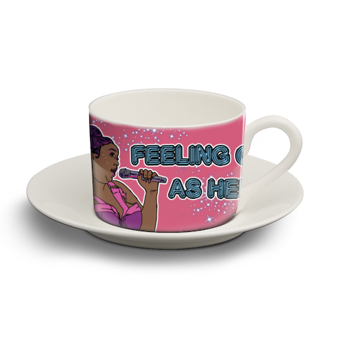 GOOD AS HELL - personalised cup and saucer by Bite Your Granny