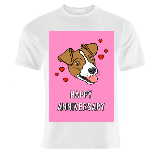 Cute Dog Anniversary Greeting - unique t shirt by Adam Regester