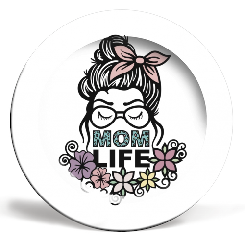 Mom life - ceramic dinner plate by Cheryl Boland