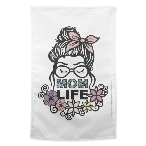 Mom life - funny tea towel by Cheryl Boland
