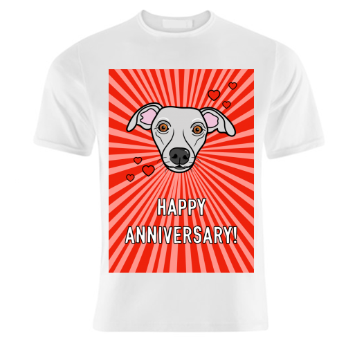 Whippet Dog Anniversary Greeting - unique t shirt by Adam Regester