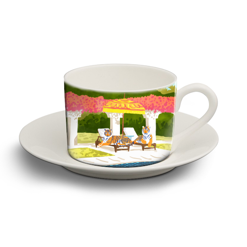 Tiger Vacay - personalised cup and saucer by Uma Prabhakar Gokhale