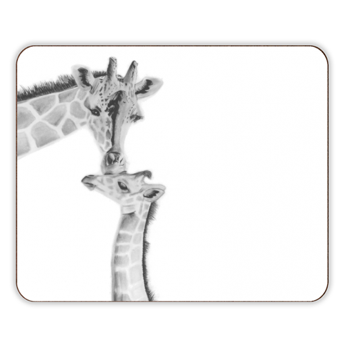 Mother and Baby Giraffe - designer placemat by LIBRA FINE ARTS