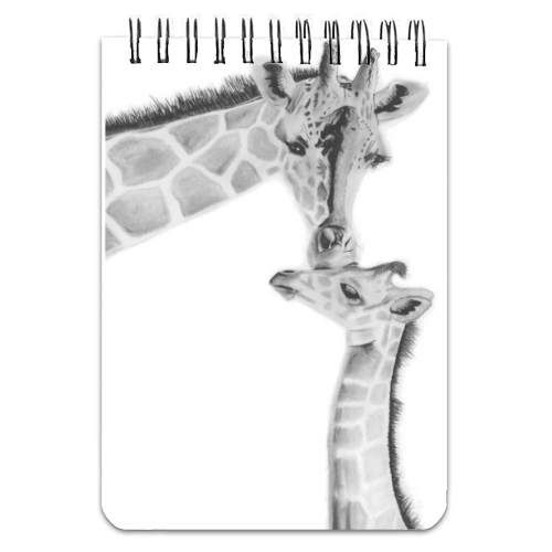 Mother and Baby Giraffe - personalised A4, A5, A6 notebook by LIBRA FINE ARTS