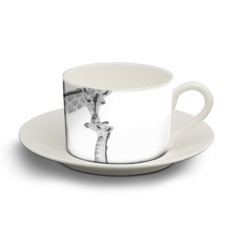Mother and Baby Giraffe - personalised cup and saucer by LIBRA FINE ARTS