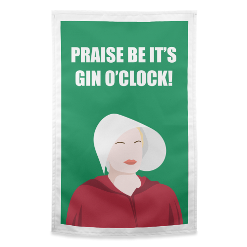 Gin O'Clock - funny tea towel by Adam Regester