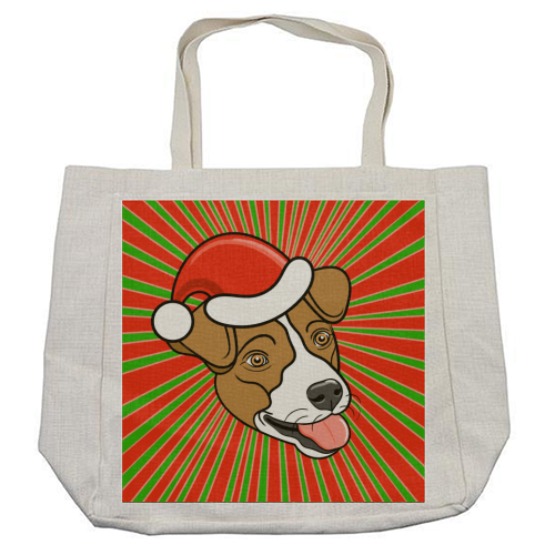 Jack Russell Pawsome Christmas Wishes - cool beach bag by Adam Regester