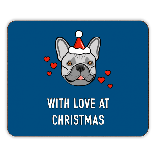 Frenchie Christmas Love - designer placemat by Adam Regester