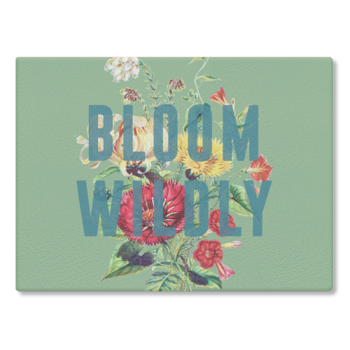 Bloom Wildly - glass chopping board by The 13 Prints
