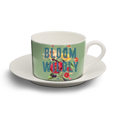 Bloom Wildly - personalised cup and saucer by The 13 Prints