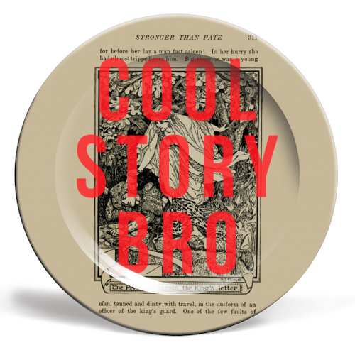 Cool Story Bro - ceramic dinner plate by The 13 Prints
