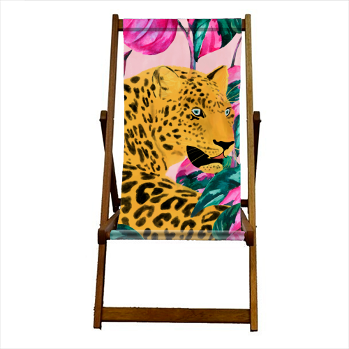 Urban Jungle Leopard - canvas deck chair by cadinera