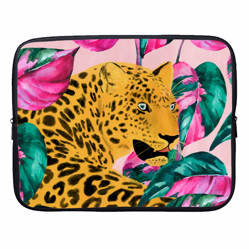 Urban Jungle Leopard - designer laptop sleeve by cadinera