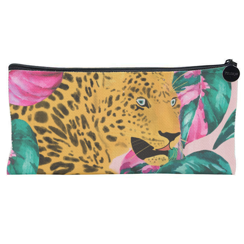 Urban Jungle Leopard - flat pencil case by cadinera
