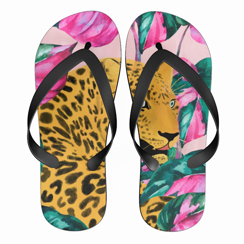 Urban Jungle Leopard - funny flip flops by cadinera