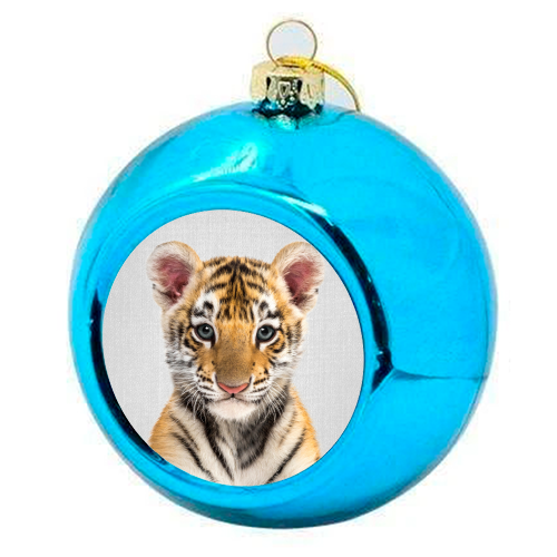 Baby Tiger - Colorful - colourful christmas bauble by Gal Design