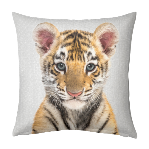 Baby Tiger - Colorful - designed cushion by Gal Design