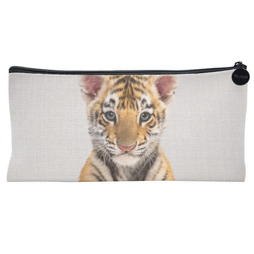 Baby Tiger - Colorful - flat pencil case by Gal Design