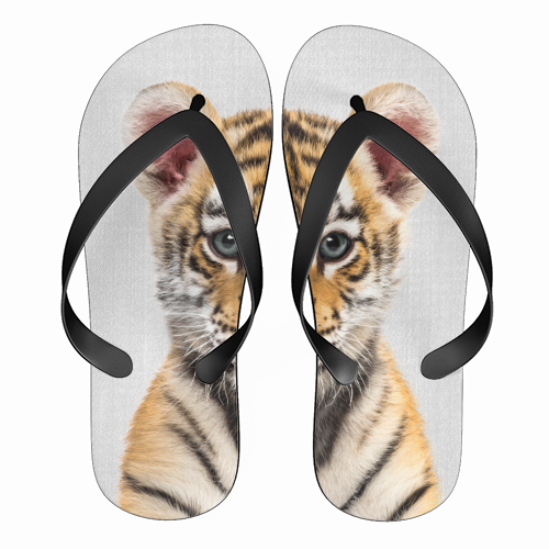 Baby Tiger - Colorful - funny flip flops by Gal Design
