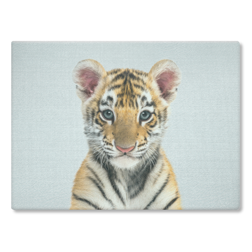 Baby Tiger - Colorful - glass chopping board by Gal Design