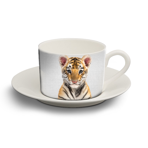 Baby Tiger - Colorful - personalised cup and saucer by Gal Design