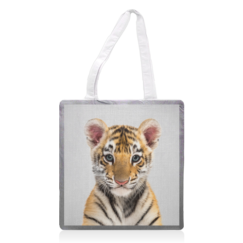 Baby Tiger - Colorful - printed tote bag by Gal Design