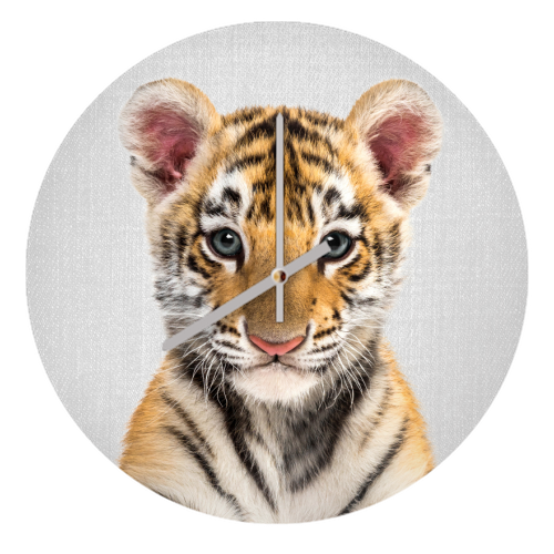 Baby Tiger - Colorful - quirky wall clock by Gal Design