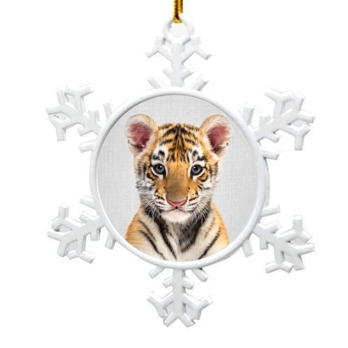 Baby Tiger - Colorful - snowflake decoration by Gal Design