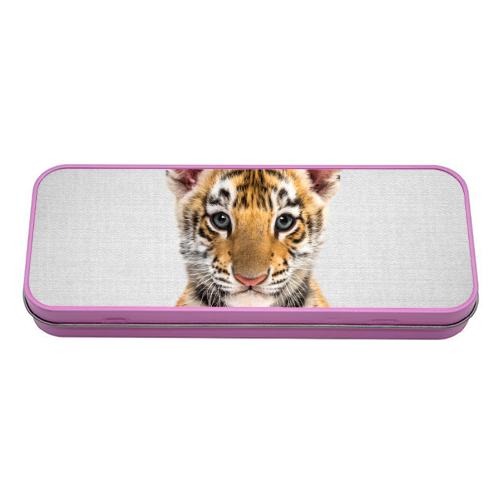 Baby Tiger - Colorful - tin pencil case by Gal Design