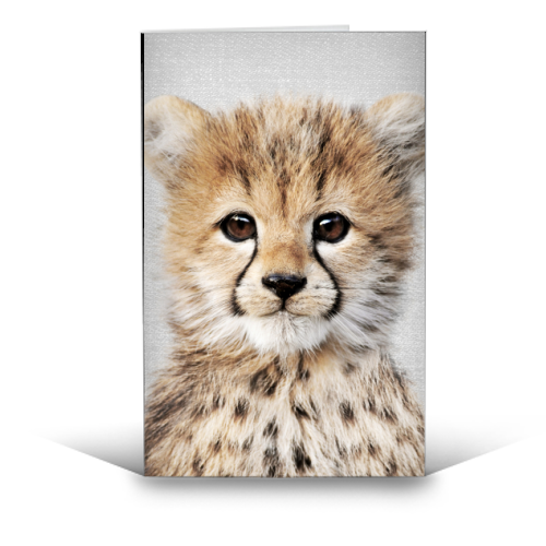 Baby Cheetah - Colorful - funny greeting card by Gal Design