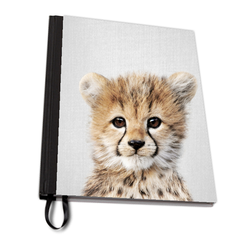 Baby Cheetah - Colorful - personalised A4, A5, A6 notebook by Gal Design
