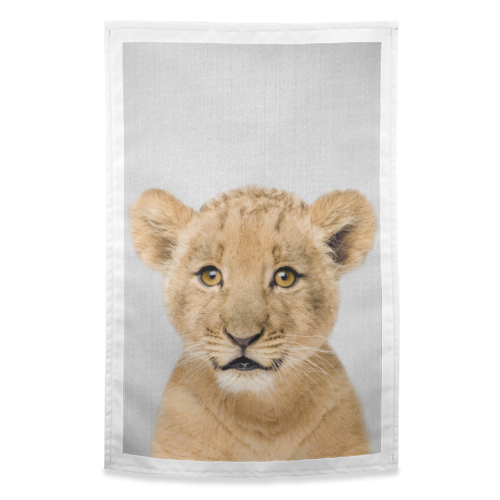 Baby Lion - Colorful - funny tea towel by Gal Design