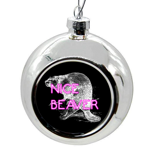 Nice Beaver - colourful christmas bauble by Wallace Elizabeth