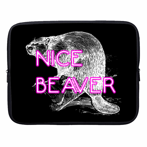 Nice Beaver - designer laptop sleeve by Wallace Elizabeth