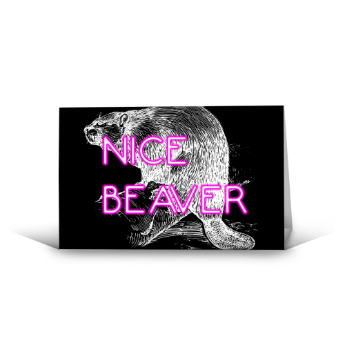 Nice Beaver - funny greeting card by Wallace Elizabeth