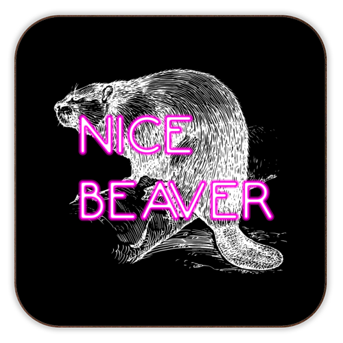 Nice Beaver - personalised beer coaster by Wallace Elizabeth