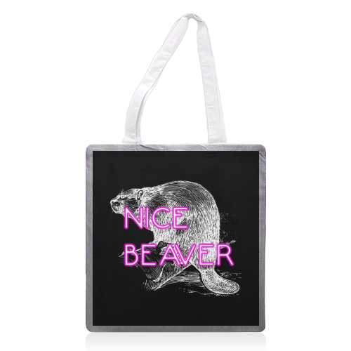 Nice Beaver - printed tote bag by Wallace Elizabeth