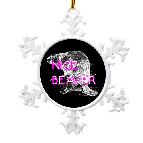 Nice Beaver - snowflake decoration by Wallace Elizabeth