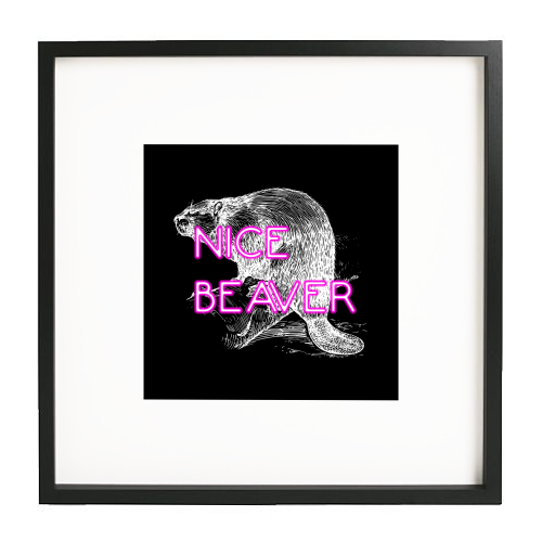 Nice Beaver - white/black framed print by Wallace Elizabeth